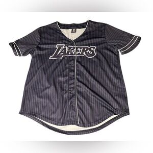 NBA Apparel Men Los Angeles Lakers Button Down Jersey Black Sz XL